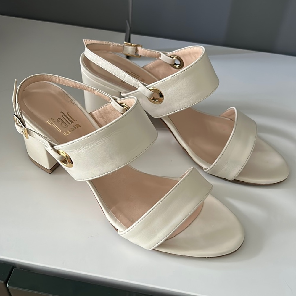 Handmade Italian sandals. Size 39. 8 US. Worn once and a beautiful cream white